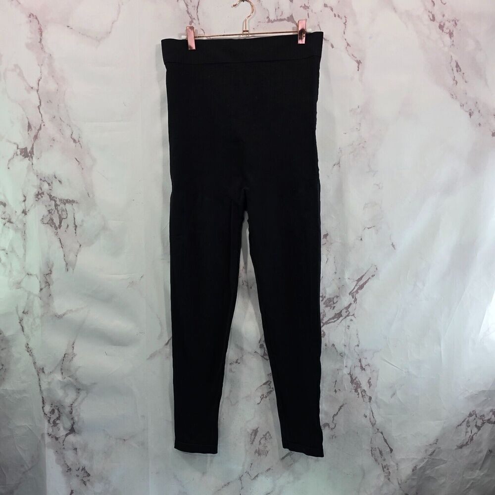 Blanqi Leggings Womens Large Black Maternity Everyday Belly Support Crop
